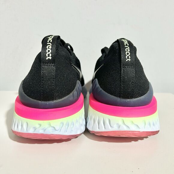 Nike Epic React Flyknit 2 “Pixel” Men’s Size 11.5 Black Pink White Running Shoes main image 6